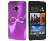 Purple HTC One M7 Aluminum Plated Hard Back Case Cover 7M207 Infinity Infinite Faith Symbol