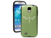 Green Samsung Galaxy S4 S IV i9500 Aluminum Silicone Hard Back Case Cover KA174 Dragonfly