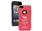 Apple iPhone 5 Rose Red 5D4372 Aluminum Silicone Case Cover Keep Calm and Love Beagles