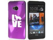 Purple HTC One M7 Aluminum Plated Hard Back Case Cover 7M765 Love Golden Retriever