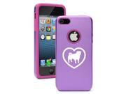 Apple iPhone 5 Purple 5D4767 Aluminum Silicone Case Cover Pug Heart