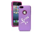 Apple iPhone 5 Purple 5D511 Aluminum Silicone Case Cover Cherry Blossom Flowers