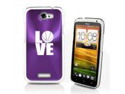 Purple HTC One X Aluminum Plated Hard Back Case Cover P200 Love Basketball