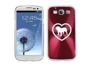 Rose Red Samsung Galaxy S III S3 Aluminum Plated Hard Back Case Cover K1849 Bulldog Heart