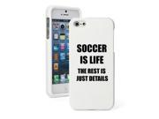 Apple iPhone 5 White Rubber Hard Case Snap on 2 piece Black Soccer Is Life