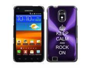 Purple Samsung Galaxy S II Epic 4g Touch Aluminum Plated Hard Back Case Cover H428 Keep Calm and Rock On