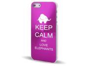 Apple iPhone 5 Hot Pink 5C258 Aluminum Plated Hard Back Case Cover Keep Calm and Love Elephants Apple iPhone 5 Hot Pink 5C258 Aluminum Plated Hard Back Case Cover Keep Calm and Love Elephants