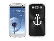 Black Samsung Galaxy S III S3 Aluminum Plated Hard Back Case Cover K1806 Anchor