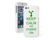 Apple iPhone 5 White Rubber Hard Case Snap on 2 piece Green Keep Calm and Cheer On