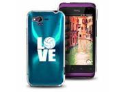 Light Blue HTC Rhyme Bliss Aluminum Plated Hard Back Case Cover Q71 Love Volleyball