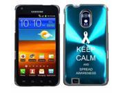 Light Blue Samsung Galaxy S II Epic 4g Touch Aluminum Plated Hard Back Case Cover H400 Keep Calm and Spread Awareness