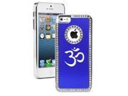 Apple iPhone 5 Blue 5S2246 Rhinestone Crystal Bling Aluminum Plated Hard Case Cover Hindu Symbol
