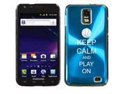 Light Blue Samsung Galaxy S II Skyrocket i727 Aluminum Plated Hard Back Case Cover I309 Keep Calm and Play On Basketball