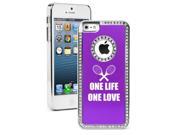 Apple iPhone 5 Purple 5S1770 Rhinestone Crystal Bling Aluminum Plated Hard Case Cover One Life One Love Tennis Apple iPhone 5 Purple 5S1770 Rhinestone Crystal Bling Aluminum Plated Hard Case Cover One Life One Love Tennis