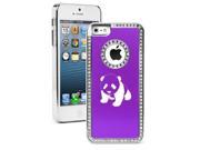 Apple iPhone 5 Purple 5S2122 Rhinestone Crystal Bling Aluminum Plated Hard Case Cover Baby Panda