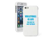 Apple iPhone 5 White Rubber Hard Case Snap on 2 piece Light Blue Volleyball Is Life