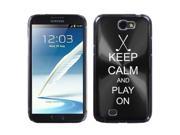 Samsung Galaxy Note 2 II N7100 Black 2F1526 Aluminum Plated Hard Case Keep Calm and Play On Golf