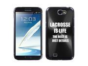 Samsung Galaxy Note 2 II N7100 Black 2F1733 Aluminum Plated Hard Case Lacrosse is Life