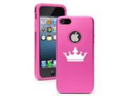 Apple iPhone 5 Hot Pink 5D2191 Aluminum Silicone Case Cover Crown