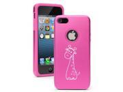 Apple iPhone 5 Hot Pink 5D22 Aluminum Silicone Case Cover Cute Giraffe Cartoon