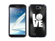 Samsung Galaxy Note 2 II N7100 Black 2F1778 Aluminum Plated Hard Case LOVE Basketball