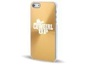 Apple iPhone 5 Gold 5C48 Aluminum Plated Hard Back Case Cover Cowgirl Up