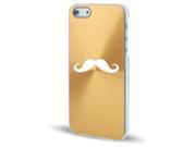 Apple iPhone 5 Gold 5C526 Aluminum Plated Hard Back Case Cover Mustache