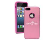 Apple iPhone 5 Pink 5D4010 Aluminum Silicone Case Cover Forgiven Cross