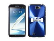 Samsung Galaxy Note 2 II N7100 Blue 2F1050 Aluminum Plated Hard Case I Heart Love My Pitbull