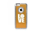 Apple iPhone 5 Gold 5S1605 Rhinestone Crystal Bling Aluminum Plated Hard Case Cover Love Volleyball