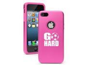 Apple iPhone 5 Hot Pink 5D4036 Aluminum & Silicone Case Cover Go Hard Soccer Apple iPhone 5 Hot Pink 5D4036 Aluminum & Silicone Case Cover Go Hard Soccer