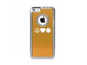Apple iPhone 5 Gold 5S1825 Rhinestone Crystal Bling Aluminum Plated Hard Case Cover Peace Love Baseball Softball