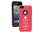 Apple iPhone 5 Red 5D1087 Aluminum Silicone Case Cover Keep Calm and Bake On Cupcake