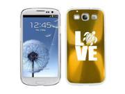 Gold Samsung Galaxy S III S3 Aluminum Plated Hard Back Case Cover K2096 Love Sea Turtle
