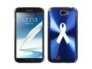 Samsung Galaxy Note 2 II N7100 Blue 2F698 Aluminum Plated Hard Case Awareness Ribbon