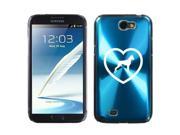 Samsung Galaxy Note 2 II N7100 Light Blue 2F774 Aluminum Plated Hard Case Boxer Heart