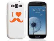 White Samsung Galaxy S III S3 Rubber Hard Back Case Cover Orange I Heart Love Mustache White Samsung Galaxy S III S3 Rubber Hard Back Case Cover Orange I Heart Love Mustache