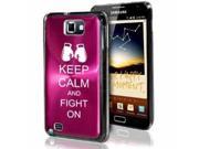 Samsung Galaxy Note i9220 i717 N7000 Hot Pink F413 Aluminum Plated Hard Case Keep Calm and Fight On Boxing Gloves