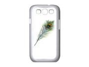 Samsung Galaxy S III S3 White KW7 Hard Back Case Cover Color Peacock Feather