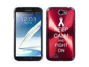 Samsung Galaxy Note 2 II N7100 Red 2F1506 Aluminum Plated Hard Case Keep Calm Fight On Cancer Samsung Galaxy Note 2 II N7100 Red 2F1506 Aluminum Plated Hard Case Keep Calm Fight On Cancer