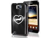 Samsung Galaxy Note i9220 i717 N7000 Black F535 Aluminum Plated Hard Case Heart Love Dachshund Puppy Dog