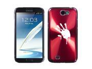 Samsung Galaxy Note 2 II N7100 Red 2F758 Aluminum Plated Hard Case Bloody Zombie Hand Print