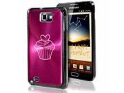 Samsung Galaxy Note i9220 i717 N7000 Hot Pink F667 Aluminum Plated Hard Case Valentine Heart Cupcake