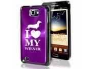 Samsung Galaxy Note i9220 i717 N7000 Purple F578 Aluminum Plated Hard Case I Love My Wiener Dachshund Dog