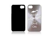 Silver Apple iPhone 4 4S 4G A2080 Aluminum Hard Back Case Keep Calm and Dive On Diver