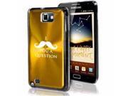 Samsung Galaxy Note i9220 i717 N7000 Yellow Gold F292 Aluminum Plated Hard Case I Mustache You A Question