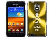 Yellow Gold Samsung Galaxy S II Epic 4g Touch Aluminum Plated Hard Back Case Cover H262 Keep Calm and Bake On Cupcake