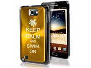 Samsung Galaxy Note i9220 i717 N7000 Yellow Gold F481 Aluminum Plated Hard Case Keep Calm and Swim On Sea Turtle