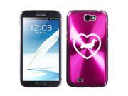Samsung Galaxy Note 2 II N7100 Hot Pink 2F872 Aluminum Plated Hard Case Dachshund Heart