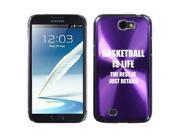 Samsung Galaxy Note 2 II N7100 Purple 2F748 Aluminum Plated Hard Case Basketball is Life